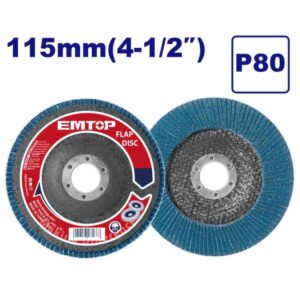 Disk gërryes flap 115mm, zirconium P80 – EMTOP EFDS1158