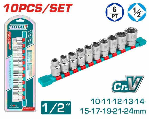 SET GIDORE 1/2" gjithsej 10 copë – 24 mm (THT121101)